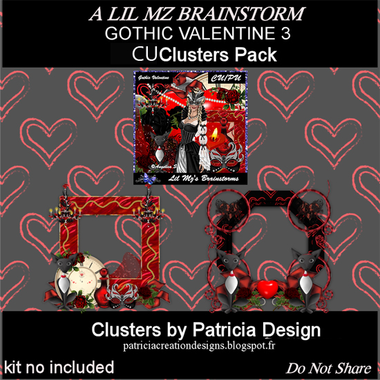 LMB Gothic Valentine 3 Clusters CU